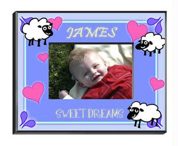 Personalized Boy's Counting Sheep Picture Frame