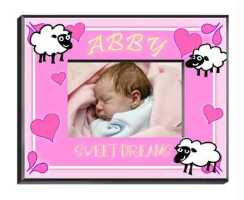 Personalized Girl's Counting Sheep Picture Frame