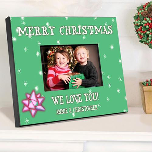 Personalized Green Holiday Picture Frame