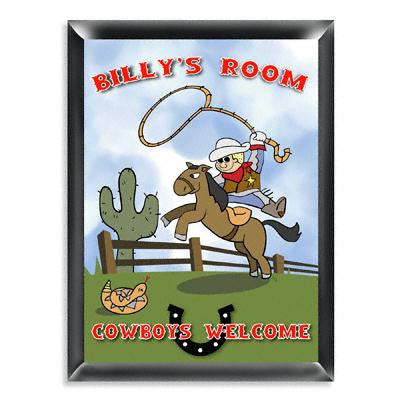 Personalized Child's Cowboy Room Sign for Boys