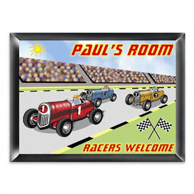 Personalized Racer Room Sign for Boys