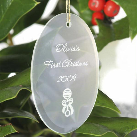 Personalized Oval Christmas Ornament