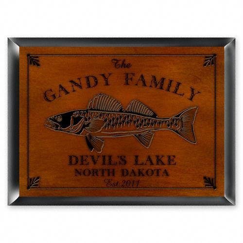 Personalized Walleye Cabin Sign