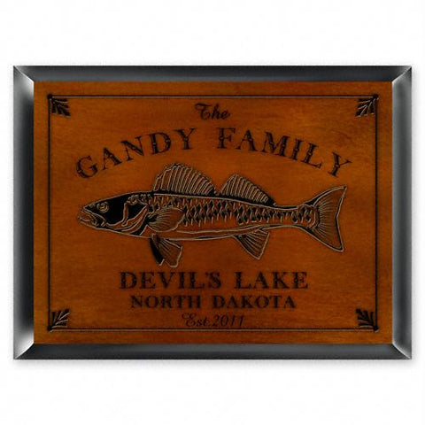 Personalized Walleye Cabin Sign