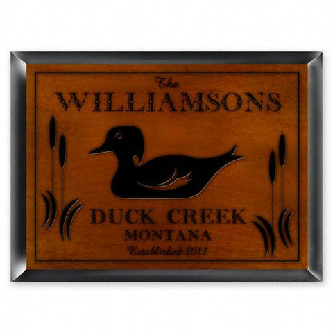 Personalized Wood Duck Cabin Sign