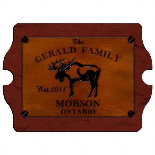 Personalized Moose Vintage Cabin Sign