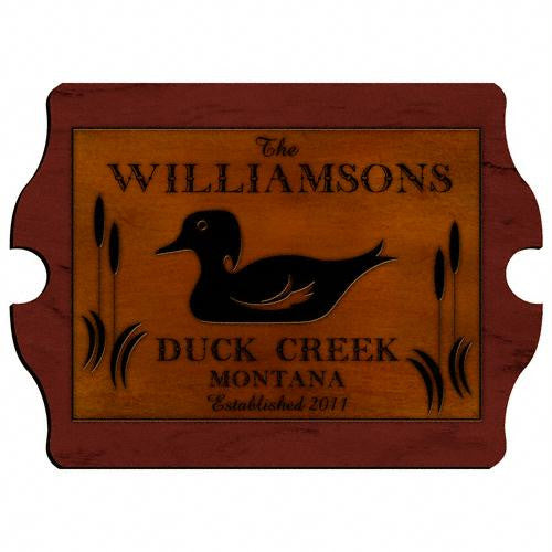 Personalized Wood Duck Vintage Cabin Sign