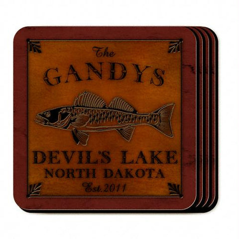 Walleye Coaster Set