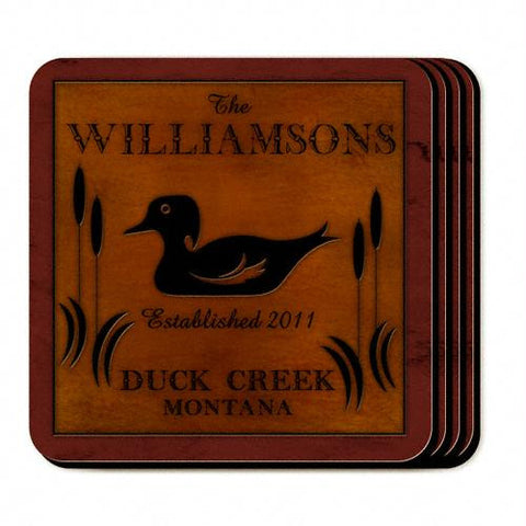 Wood Duck Coaster Set