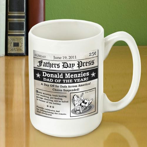 Personalized Father's Day Headline Coffee Mug