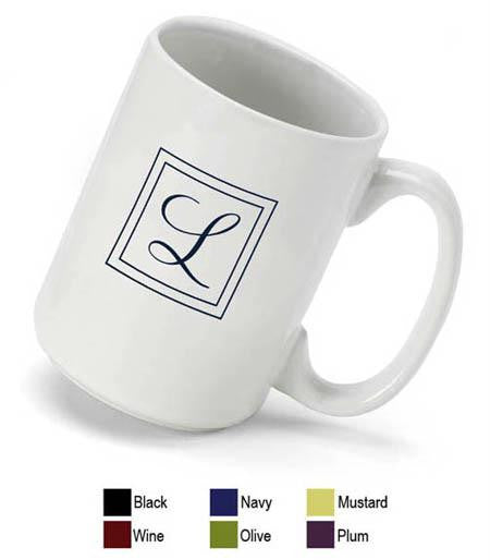 Black Monogrammed Coffee Mug