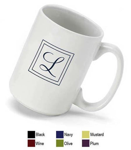 Black Monogrammed Coffee Mug