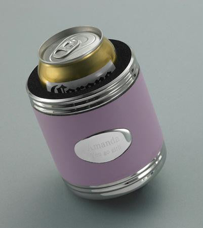 Personalized Pink Leather Koozie