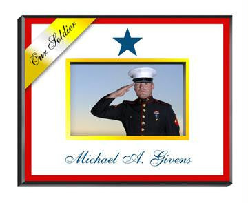 Personalized Blue Star Military Family Picture Frame