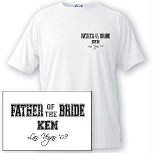 Personalized Father of the Bride Collegiate Series T-shirt