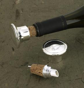 Personalized Silver Plated Wine Bottle Stopper-Pourer