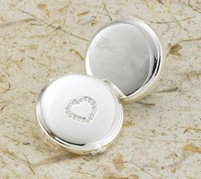 Personalized Sweetheart Silver Plated Compact