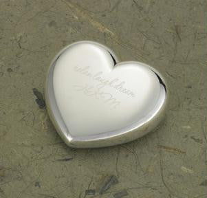 Personalized Light-Hearted Love Silver Plated Heart Paper Weight