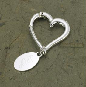 Personalized Heart Keychain with Oval Tag