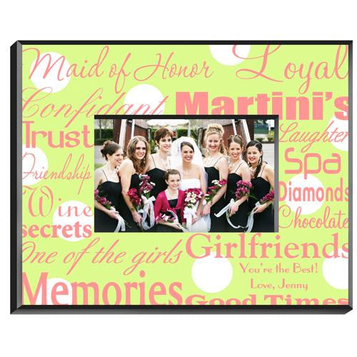 Polka Dots on Green Maid of Honor Picture Frame