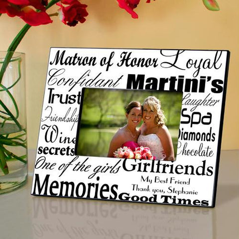 Black on White Matron of Honor Picture Frame