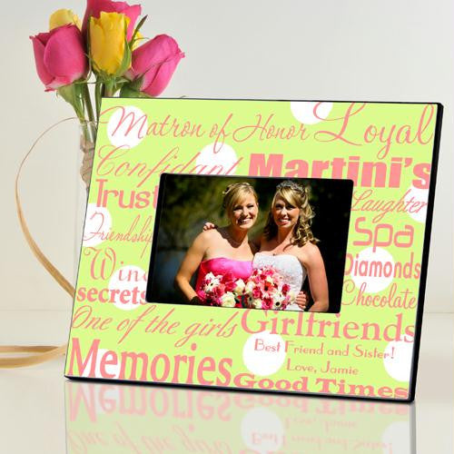 Polka Dots on Green Matron of Honor Picture Frame