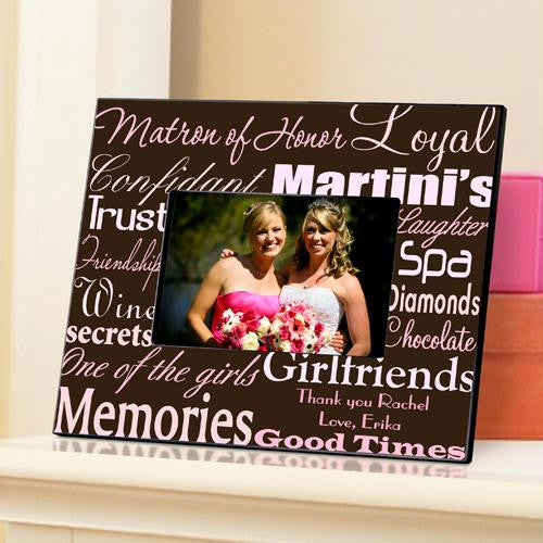 Pink on Brown Matron of Honor Picture Frame