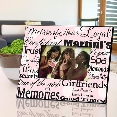 Polka Dots on Pink Matron of Honor Picture Frame