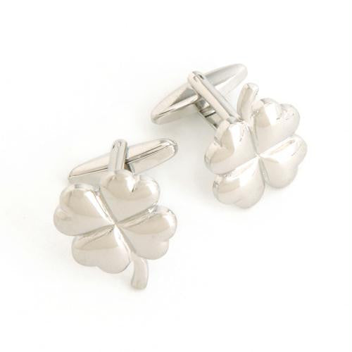 Dashing Four Leaf Clover Cufflinks with Personalized Case