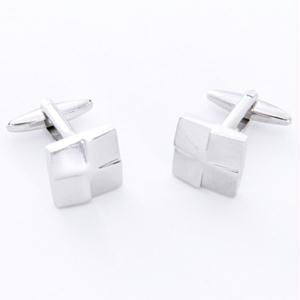 Dashing Silver Square Cufflinks with Personalized Case