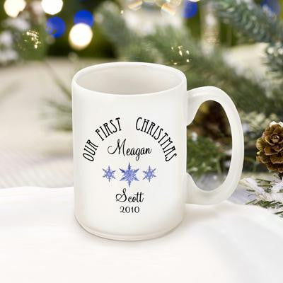 Personalized Our First Christmas Coffee Mug