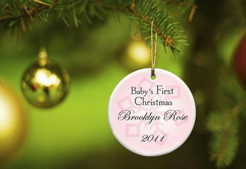 Baby Girl's First Christmas Ornament Style 1