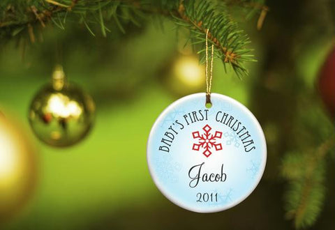 Baby Boy's First Christmas Ornament Style 2