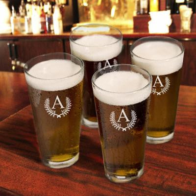 Personalized Set of 4 Collegiate Icon Pint Glasses