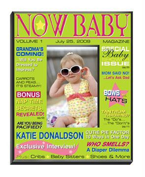 Personalized "NOW" Baby Girl Magazine Picture Frame