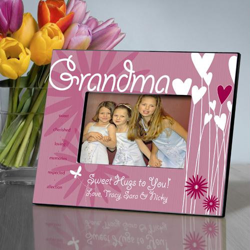 Grandma Hearts and Flowers Picture Frame