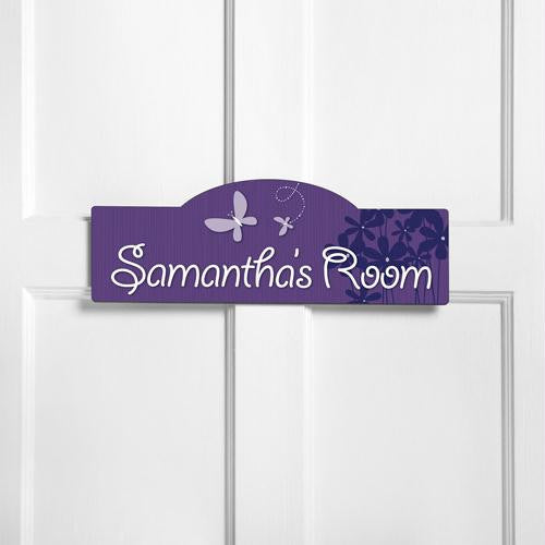 Personalized Blooms and Butterflies Kid's Room Sign