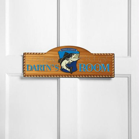 Personalized Gone Fishin' Kid's Room Sign