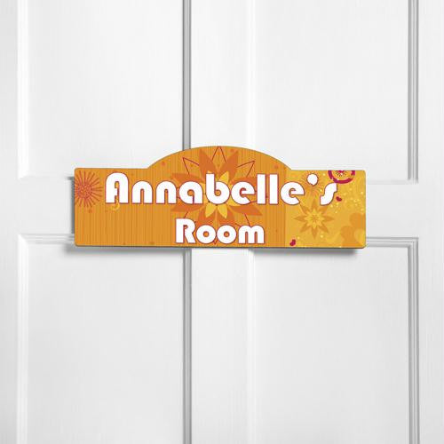 Personalized Orange Blossom Kid's Room Sign