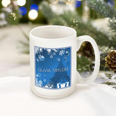 Blue Holiday Surprises Coffee Mug