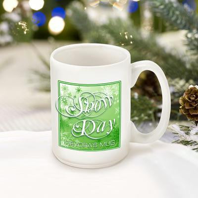 Green Snow Day Coffee Mug