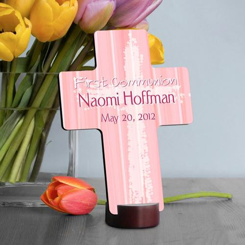 Light of God - Pink First Communion Cross