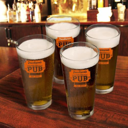 Neighborhood Pub Pint Glass Set