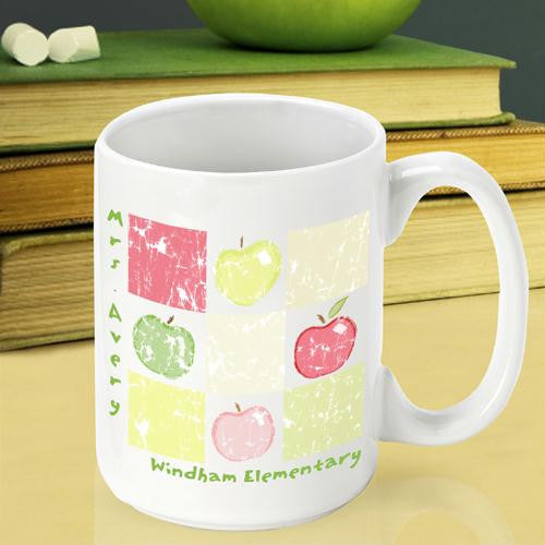 Patchwork Apples Teacher Coffee Mug