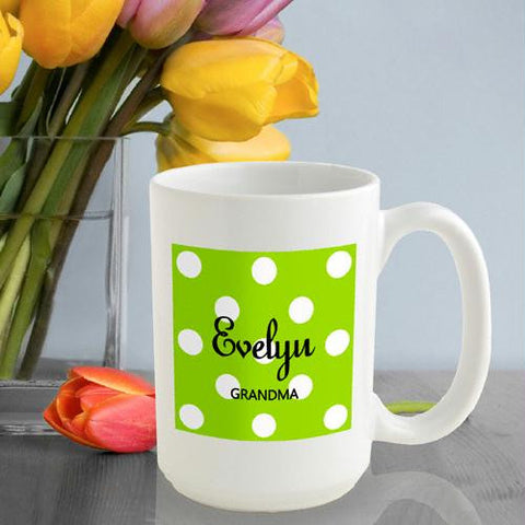 Green Apple Polka Dot Coffee Mug