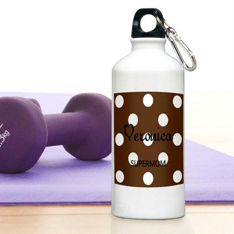 Cocoa Personalized Polka Dot Water Bottle