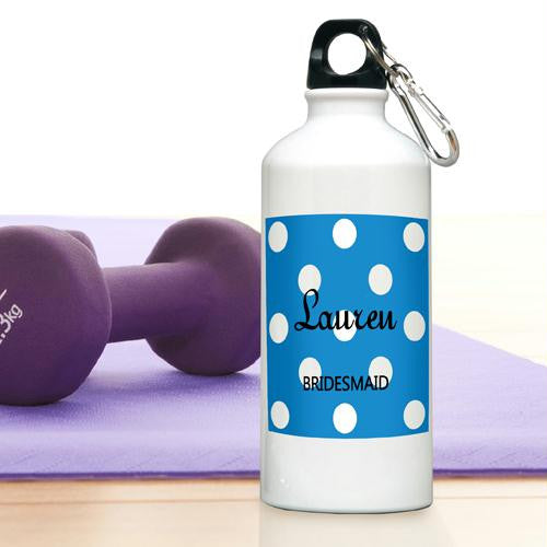 Sapphire Personalized Polka Dot Water Bottle