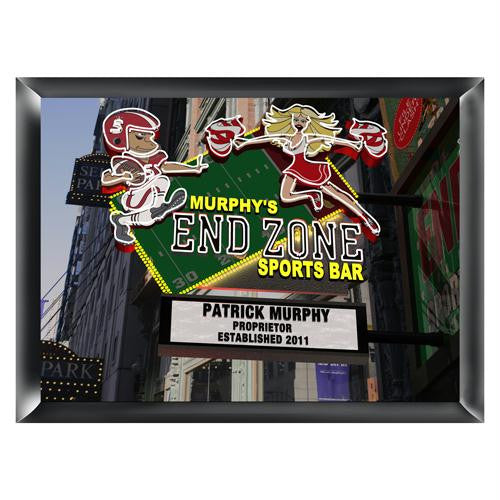 Personalized Marquee End Zone Sports Bar Traditional Sign