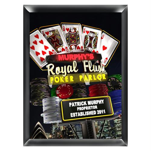 Personalized Marquee Nighttime Royal Flush Traditional Sign