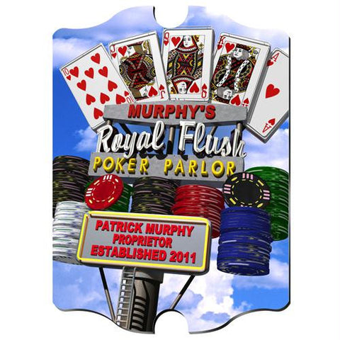 Personalized Marquee Daytime Royal Flush Poker Vintage Sign